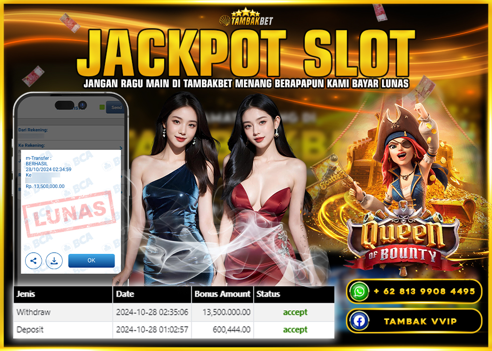 BUKTI JACKPOT SLOT QUEEN OF BOUNTY DI TAMBAKBET